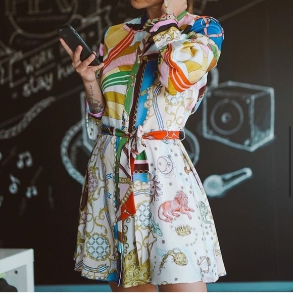 ZARA Chain Print Dress - Picture 8 of 16